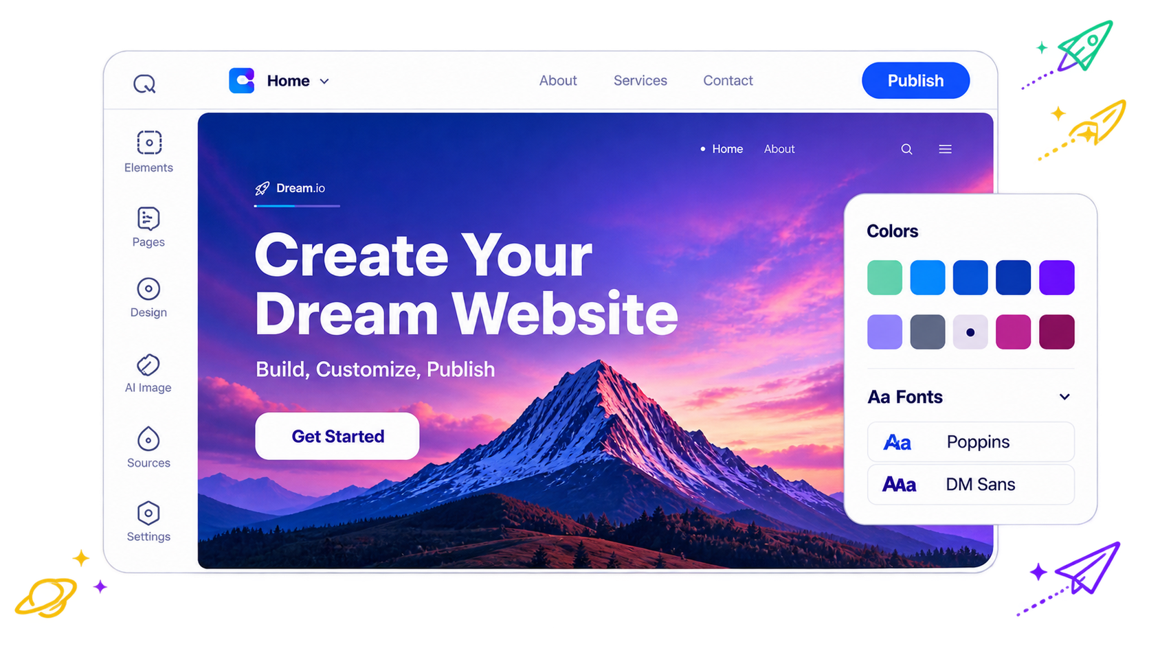 Website Builder Dashboard Preview